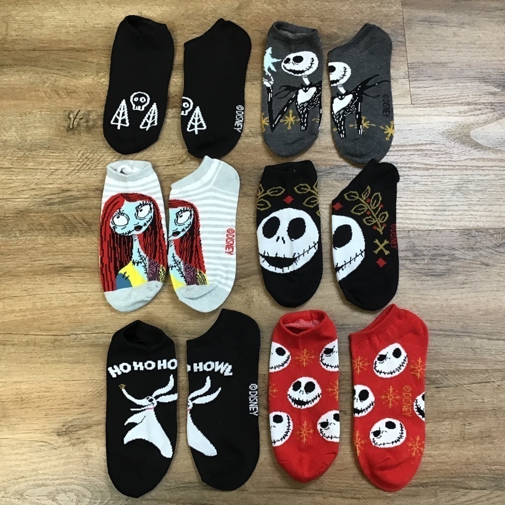 Disney Socks 6 Pair A Nightmare Before Christmas No Show Low Style Athletic